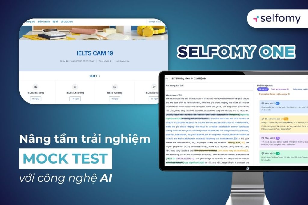 Nền tảng Selfomy One giúp các trung tâm tổ chức thi thử hiệu quả