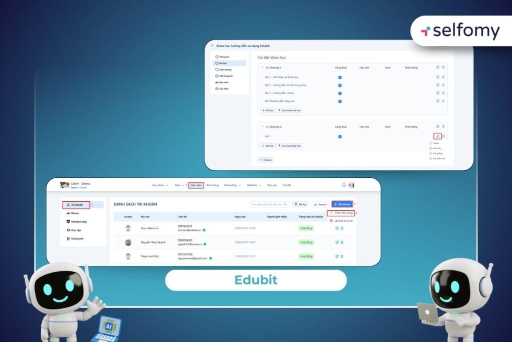 Nền tảng tạo Website dạy học online Edubit