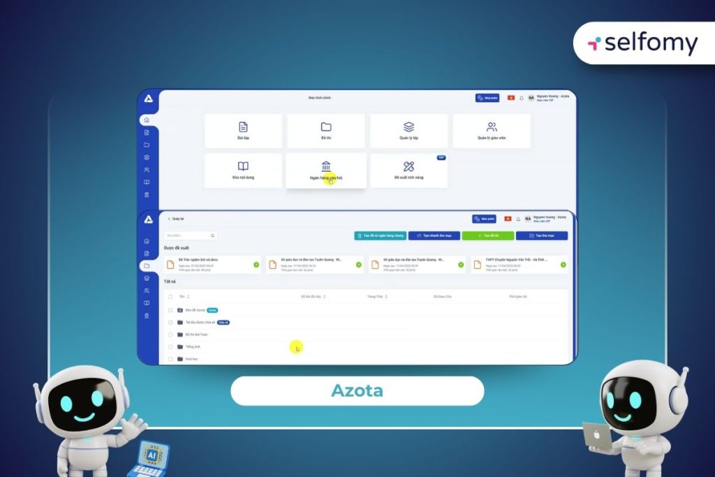 Giao diện nền tảng tạo đề thi và chấm điểm online - Azota
