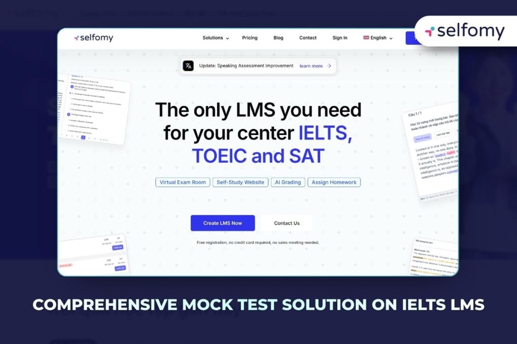 Selfomy One is a test organization solution for English centers